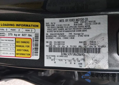 2018 Lincoln Mkz Reserve из США, поврежденный, VIN 3LN6L5E97JR628690